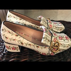 Gucci marmont floral loafers